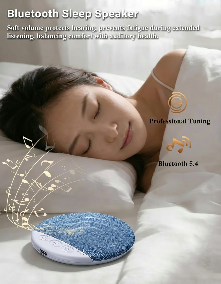 Bluetooth Under Pillow Sleep Speaker with White Noise & Timer | Wireless Sleep Speaker