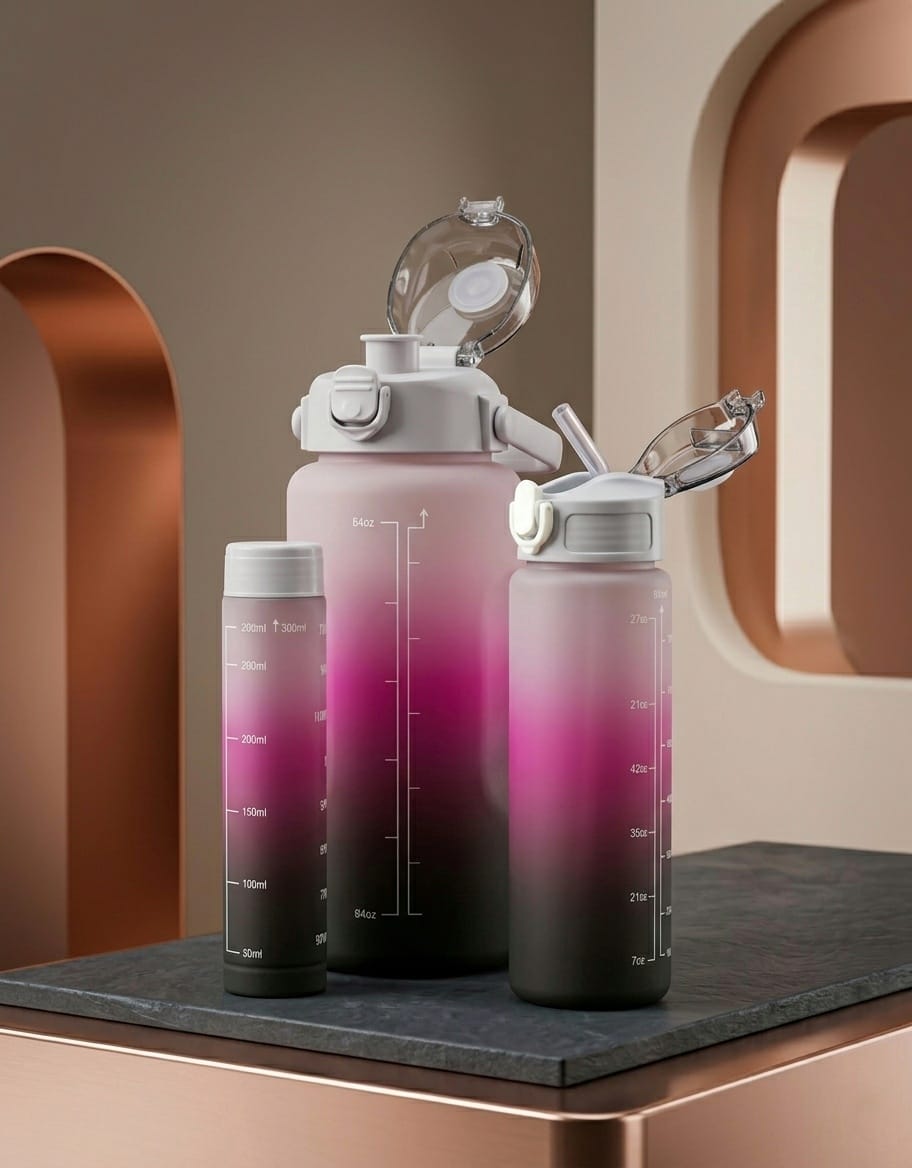 3 Pack multi colours Water Bottle