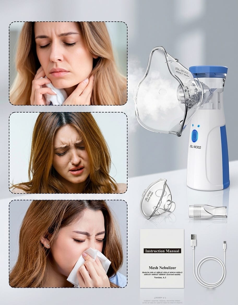 Portable Mesh Nebulizer for Adults & Kids