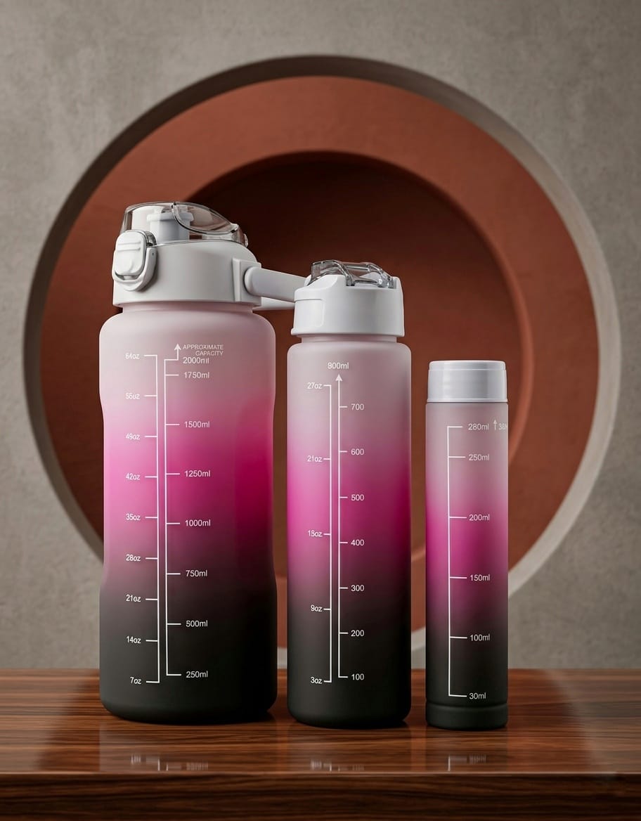 3 Pack multi colours Water Bottle