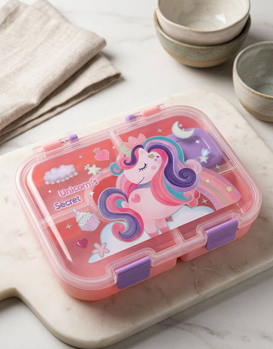Kids Unicorn Lunch Box for School | Cute Printed Food Box