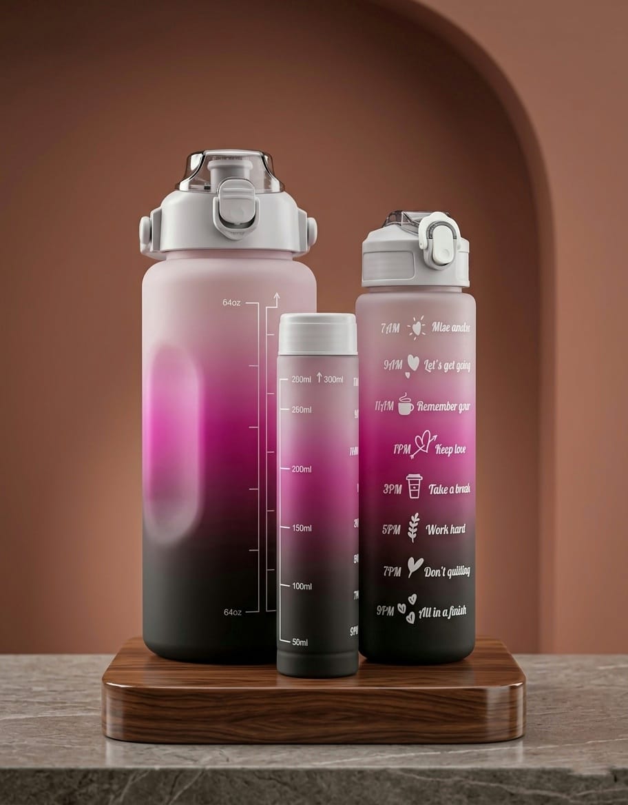 3 Pack multi colours Water Bottle