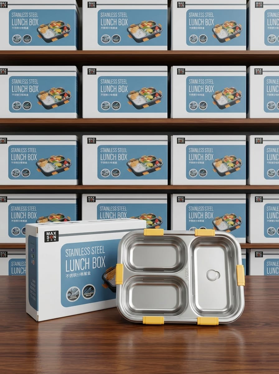 Stainless Steel 3 Compartment Lunch Box | Leakproof Bento Box