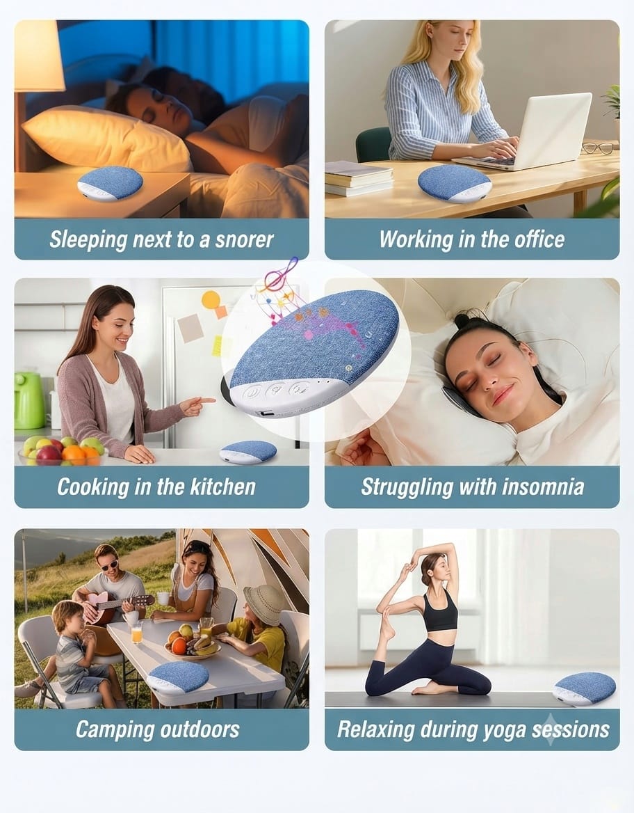 Bluetooth Under Pillow Sleep Speaker with White Noise & Timer | Wireless Sleep Speaker
