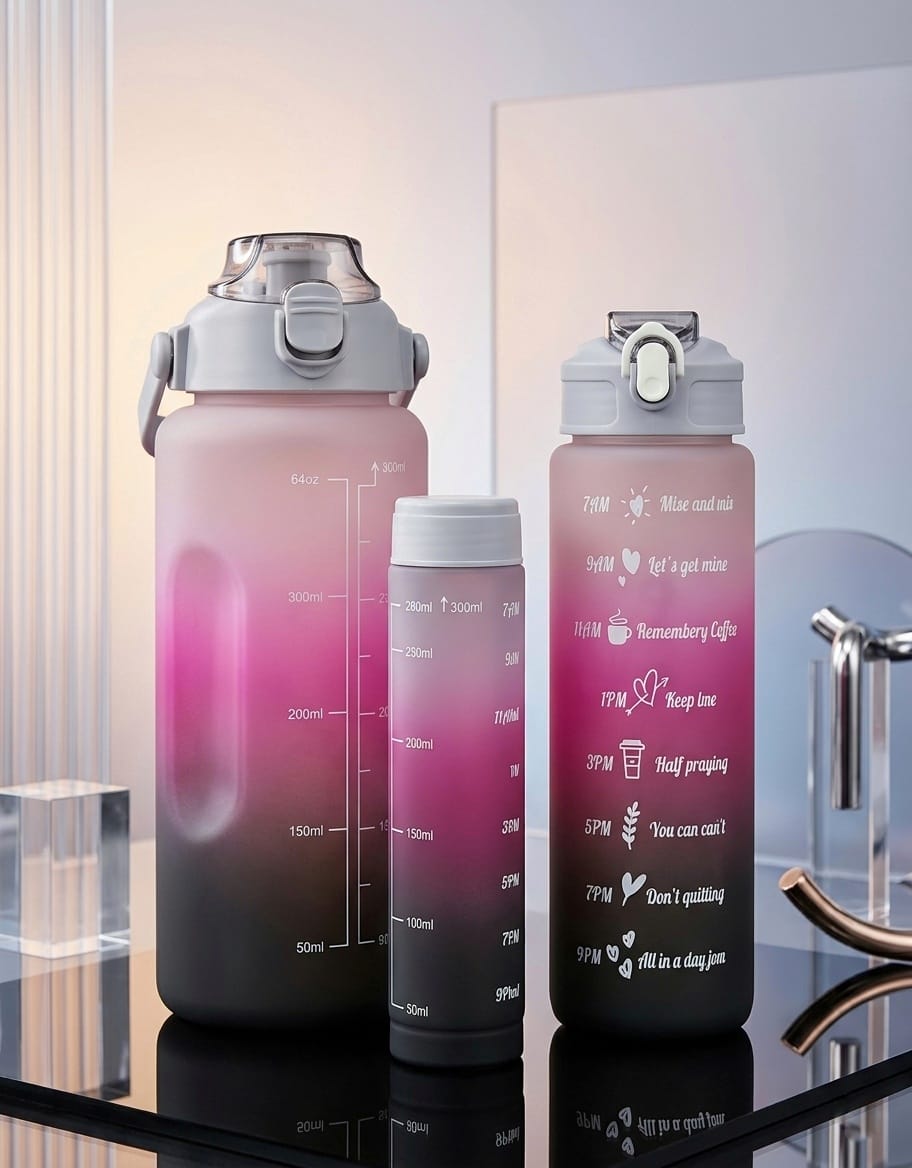 3 Pack multi colours Water Bottle