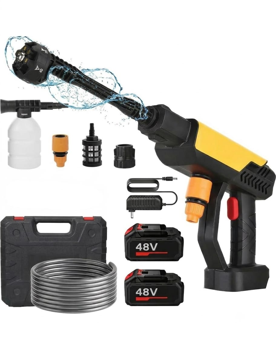 Portable Wireless High Pressure Car Washer Gun | 48V Cordless Washer