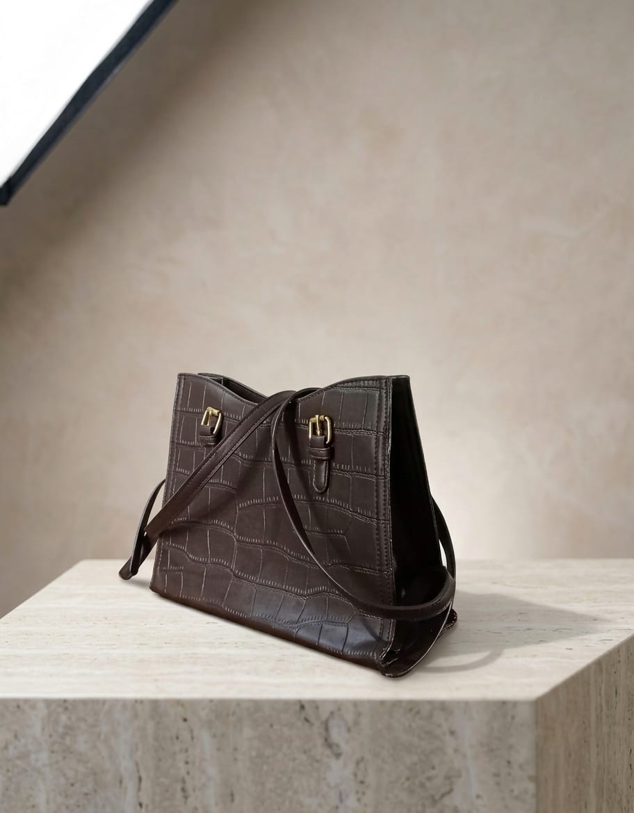 Premium Croc-Embossed Women's Tote Bag