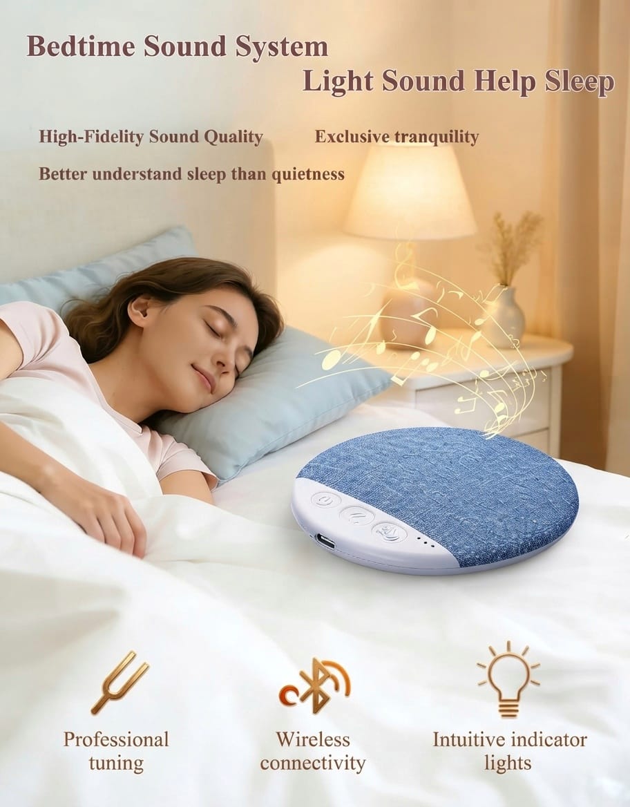 Bluetooth Under Pillow Sleep Speaker with White Noise & Timer | Wireless Sleep Speaker