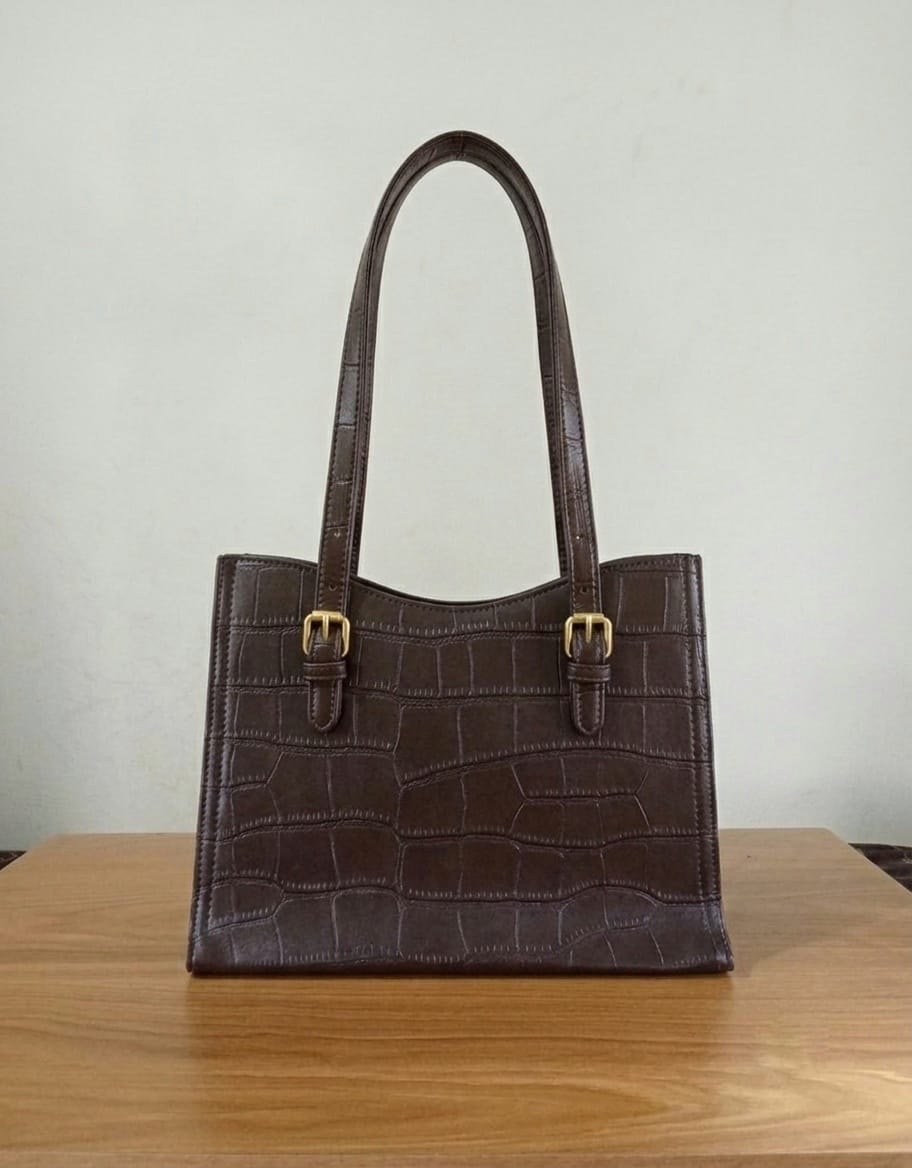 Premium Croc-Embossed Women's Tote Bag