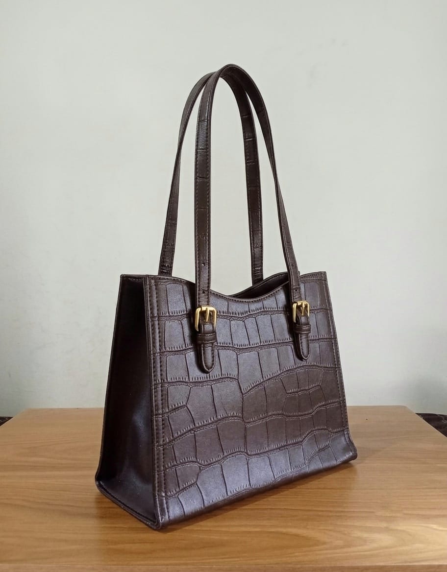Premium Croc-Embossed Women's Tote Bag
