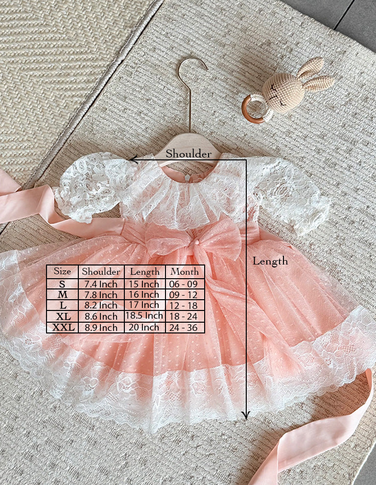 Blush Lace Bow Party Dress