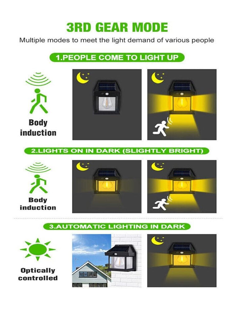 Solar warm color Modes Sconce Solar Lamp