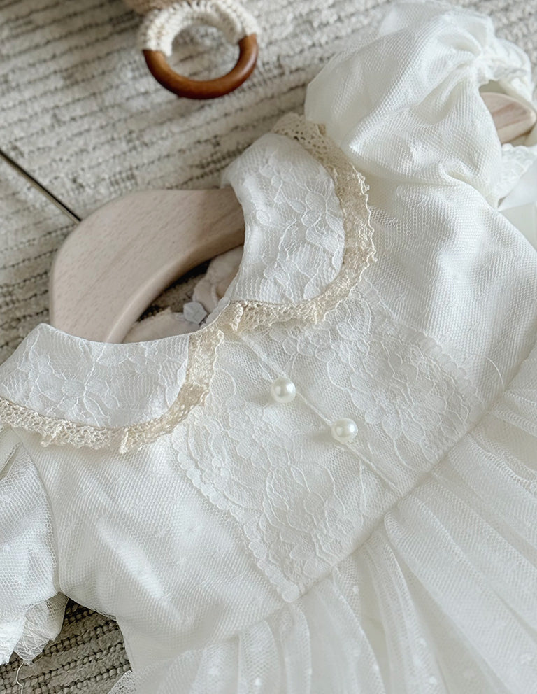 Vintage Puff Sleeve Lace Frock
