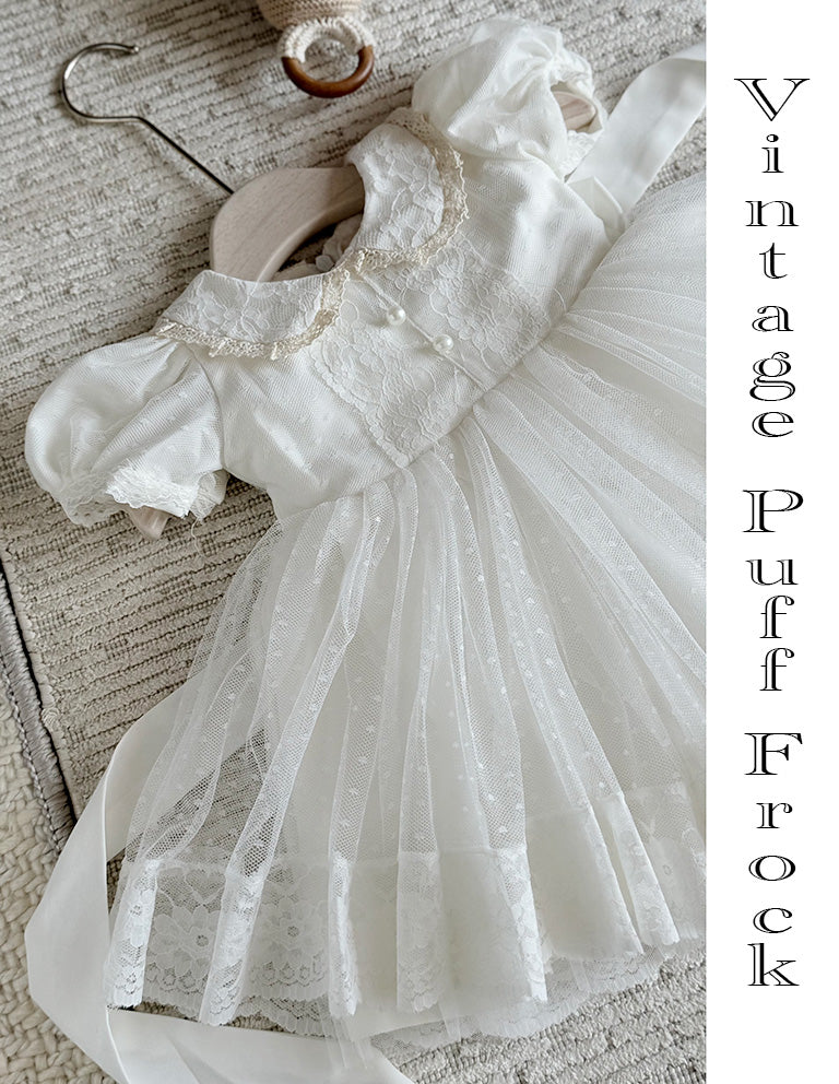Vintage Puff Sleeve Lace Frock