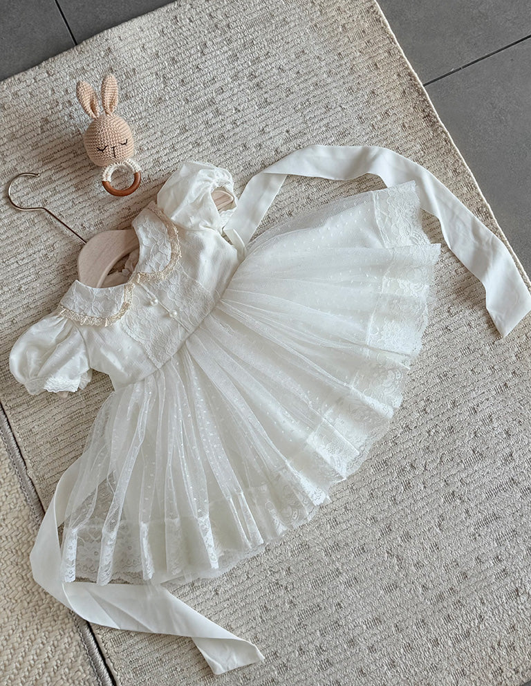 Vintage Puff Sleeve Lace Frock